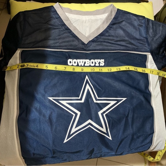 NFL Dallas Cowboys Reversible Flag Football Jersey Navy Blue/White Youth Medium - Picture 7 of 7